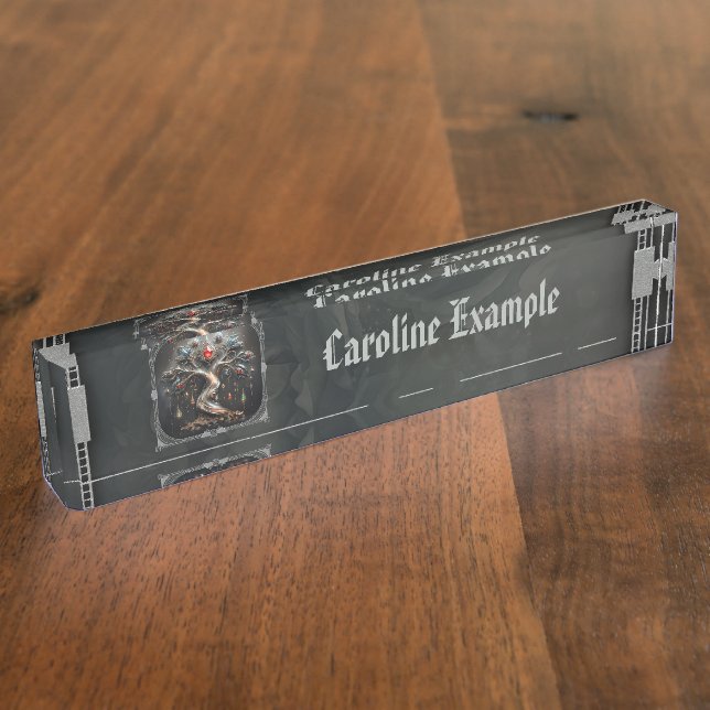  The Art Deco Tree of Life design. Desk Name Plate (Side)