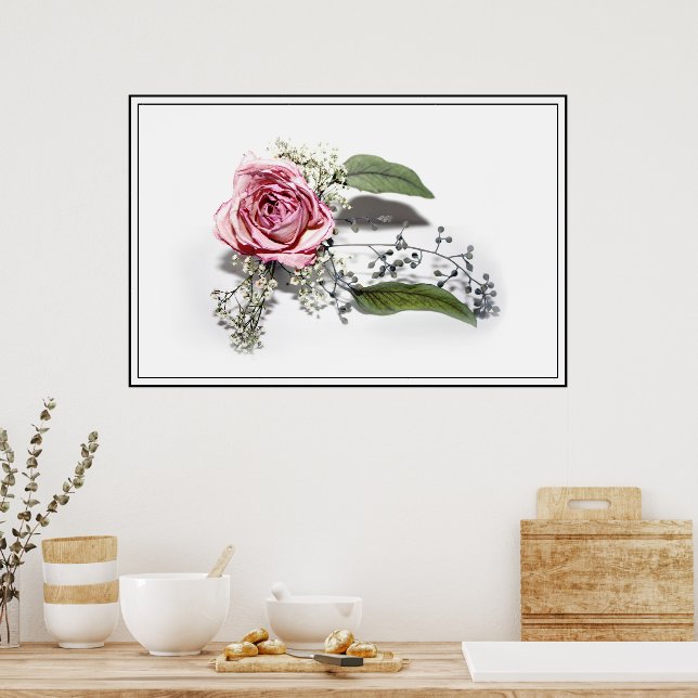The Art of Aging Gracefully - A Pink Rose Poster (Kitchen)