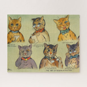 The Art of Bidding at Auction by Louis Wain Jigsaw Puzzle