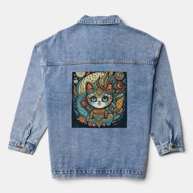 The art of doodle denim jacket (Back)