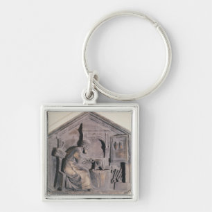 The Art of Forging, hexagonal decorative Keychain