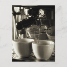 The art of fresh coffee making / pouring postcard