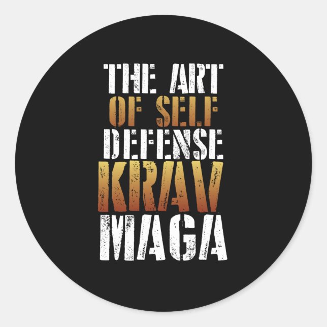 The art of krav maga classic round sticker (Front)
