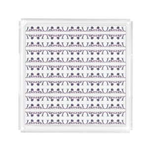 The Art of Love: Elegant Letters and Blooming Rose Acrylic Tray