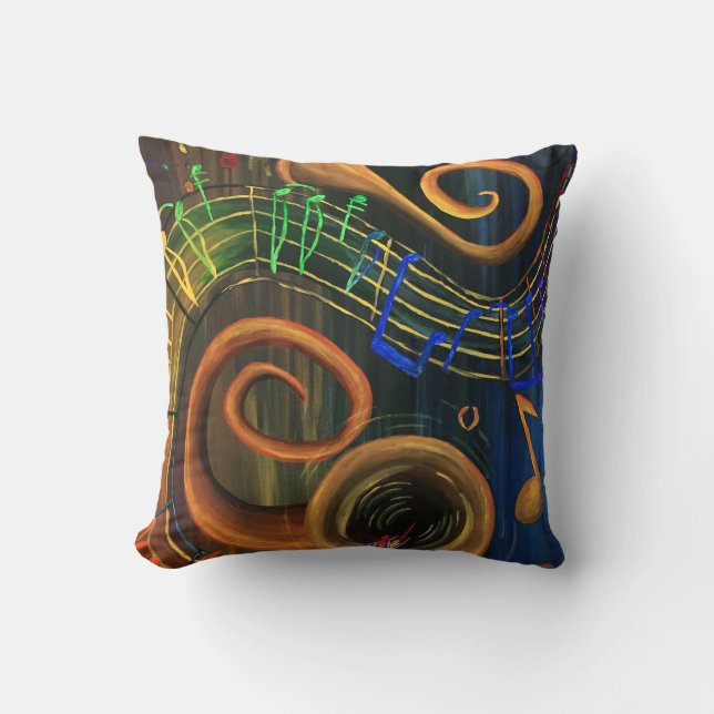 The ART of Music Throw Pillow (Front)