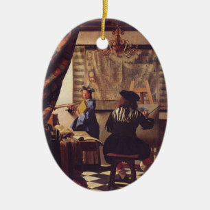 The Art of Painting by Johannes Vermeer Ceramic Ornament
