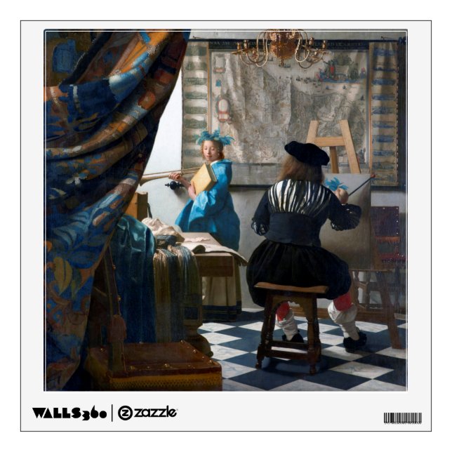 The Art of Painting, Johannes Vermeer, 1666-1667 Wall Decal (Front)