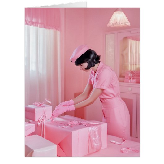 The Art of Pink Gift Wrapping Cards (Front)