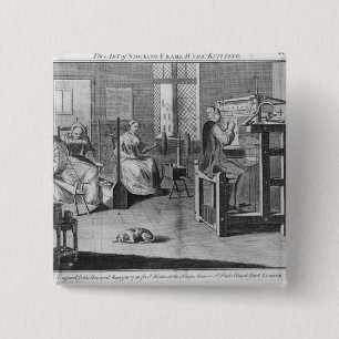 The Art of Stocking-Frame-Work-Knitting Pinback Button