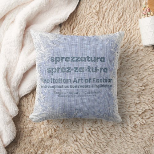 THE ART OF STYLISH NONCHALANCE-DenimArt Throw Pillow