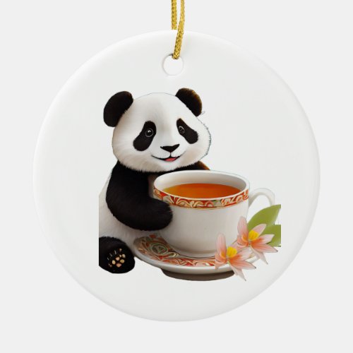 The Art of Tea Pleasure Ceramic Ornament