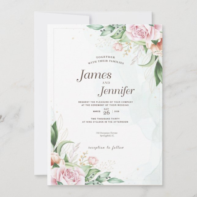 The Art of the Invite.  Pure Elegance Save The Date (Front)