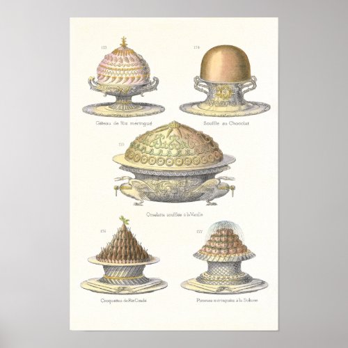 The Art of the Souffl _ Antique Vintage Pastry Poster