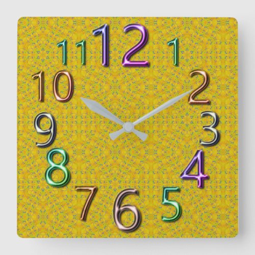 The_Art_of_Time Abstract Crayola Square Wall Clock