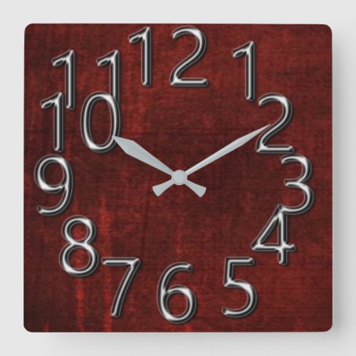 The_Art_of_Time_ Antique_Red_Velvet Square Wall Clock