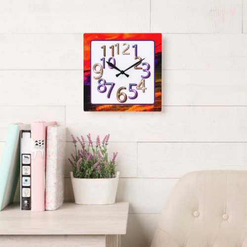 The_Art_of_Time Hot Tropic Square Wall Clock