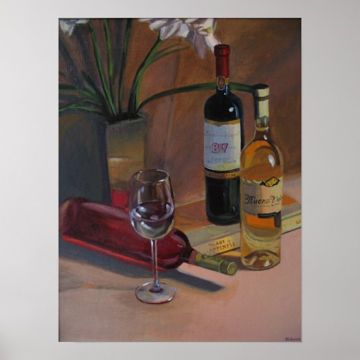 The Art of Wine and Happiness Print