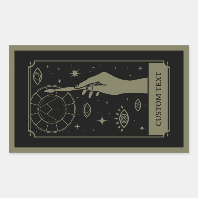 the art teacher tarot custom text  rectangular sticker (Front)