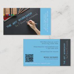 The Art Workshop Blue Artist Business Card
