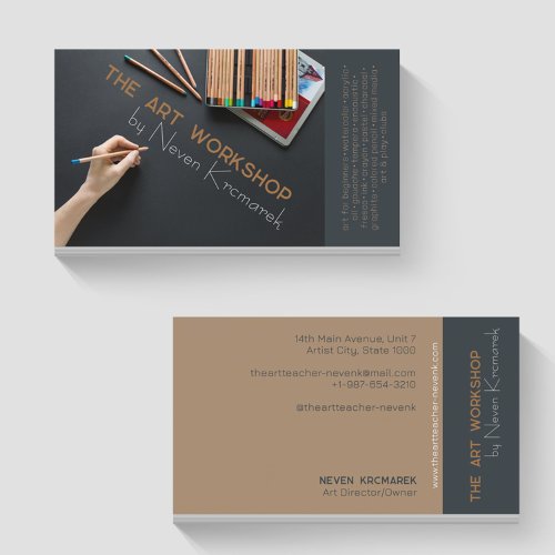 The Art Workshop Brown Artist Business Card