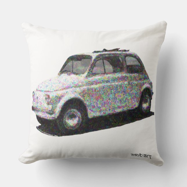 The Artful Classic Fiat 500 Throw Pillow (Front)