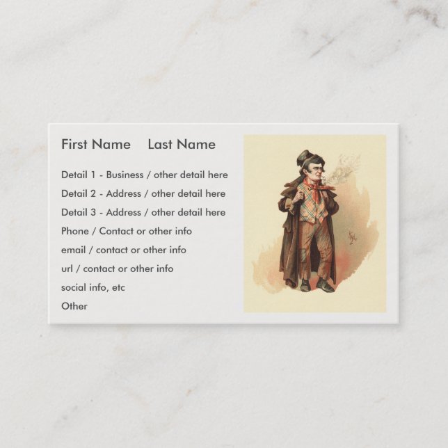 The Artful Dodger by Kyd, Dickens' Oliver Twist Business Card (Front)