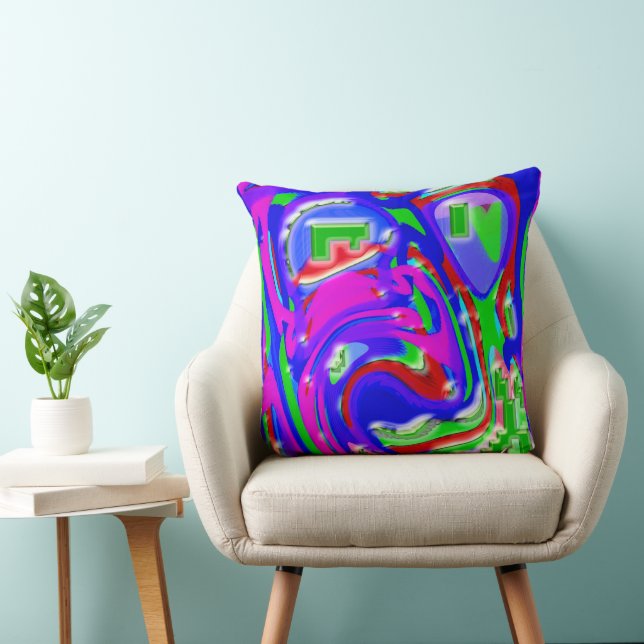 The Artist and His Flashes of Creativity Throw Pillow (Chair)