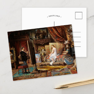 The Artist and His Model Carl Schweninger, Jr. Postcard