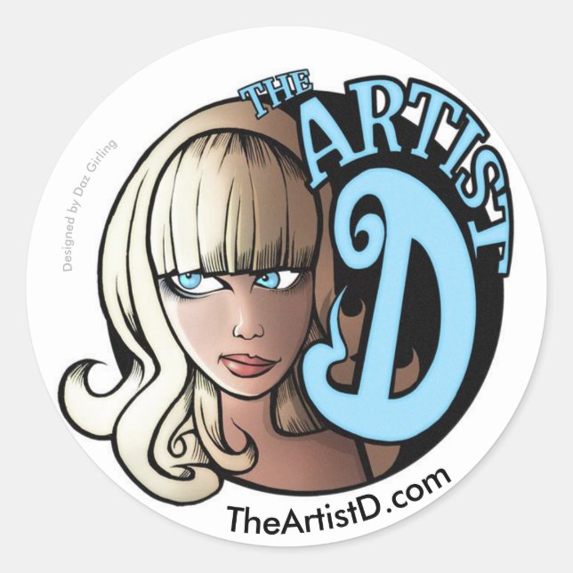 The Artist D by Daz Girling Sticker (small) (Front)