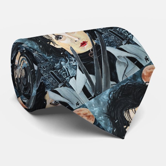 The Artist Painting by Alfred Fox Neck Tie (Rolled)