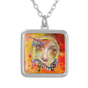 The Artist pallet Silver Plated Necklace