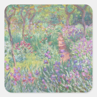 The Artist’s Garden in Giverny (1900) Claude Monet Square Sticker
