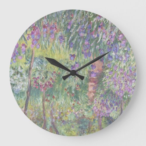 The Artists Garden in Giverny by Claude Monet Large Clock