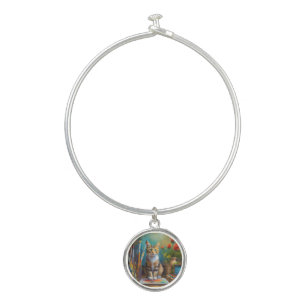 The Artistic Cat Bangle Bracelet