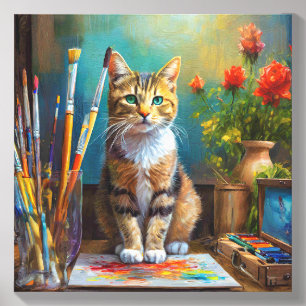 The Artistic Cat Canvas Photo Tile