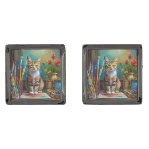 The Artistic Cat Cufflinks