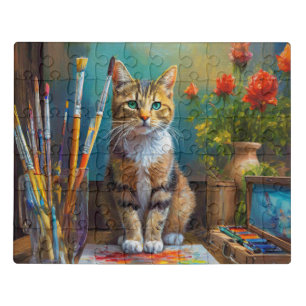 The Artistic Cat Jigsaw Puzzle