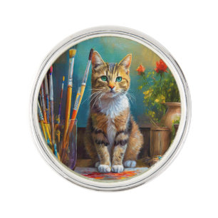 The Artistic Cat Lapel Pin