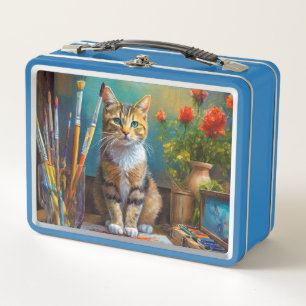 The Artistic Cat Metal Lunch Box