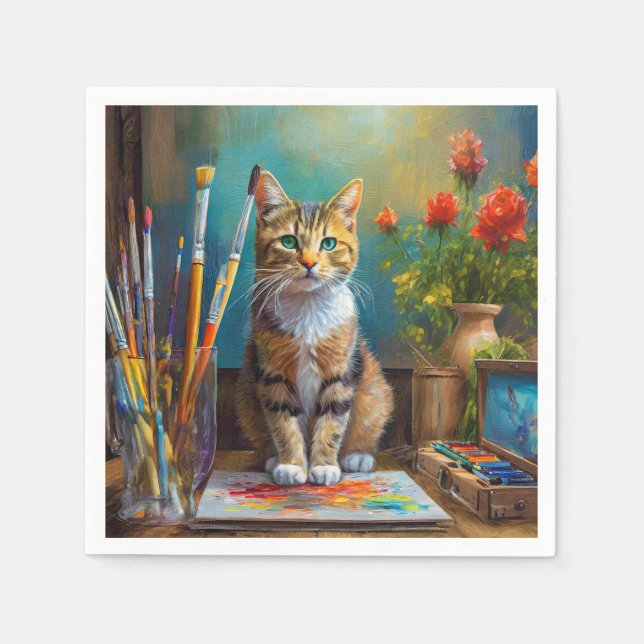 The Artistic Cat Napkins (Front)