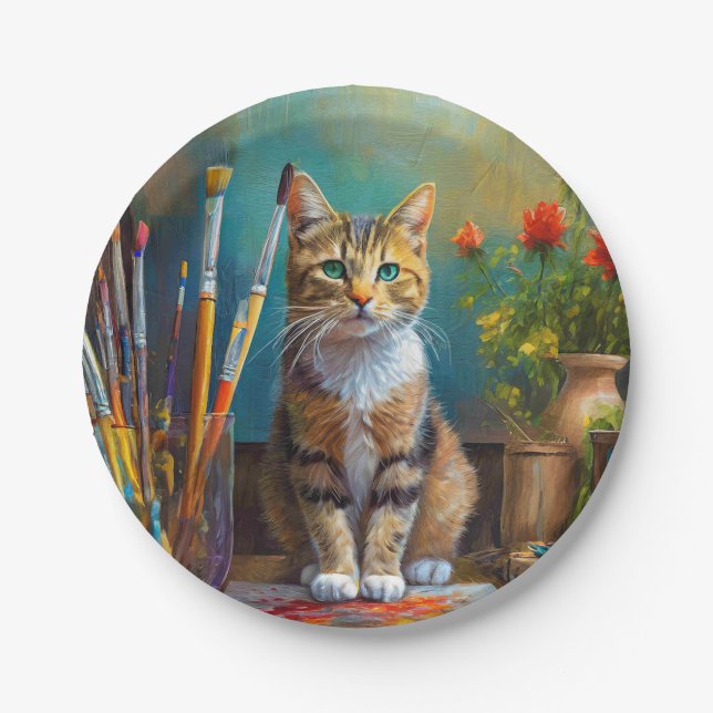 The Artistic Cat Paper Plates (Front)