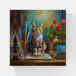 The Artistic Cat Paperweight