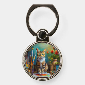 The Artistic Cat Phone Ring Stand