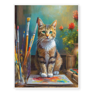 The Artistic Cat Temporary Tattoos