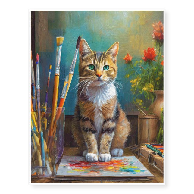 The Artistic Cat Temporary Tattoos (Front)