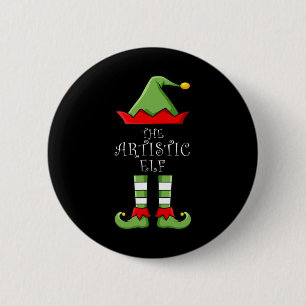 The Artistic Elf Fun Family Matching Group Pajama  Button