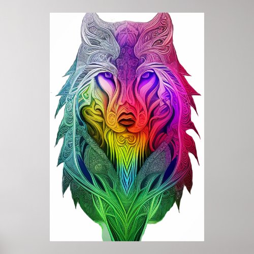 The Artistic Vision of the Sigma Wolf Illustration Poster