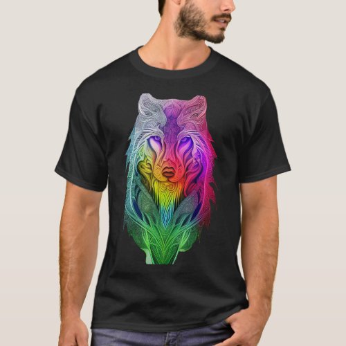 The Artistic Vision of the Sigma Wolf Illustration T_Shirt