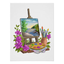 The artist's easel.