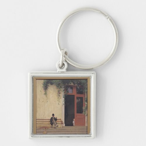 The Artists Father and Son on the Doorstep Keychain